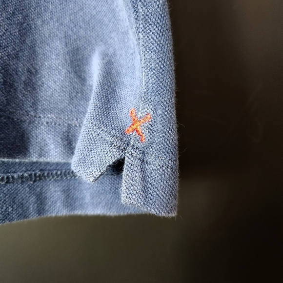 SERGE BLANCO NAVY BLUE POLO WITH HEART PATCH SIZE 2XL - Picture 4 of 7